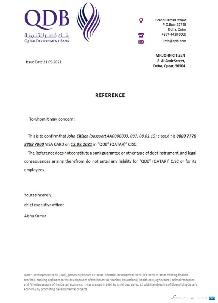 Download Qatar Development bank closure reference Photoshop template
